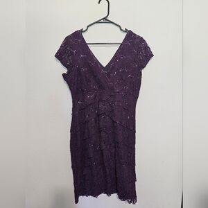 Jessica Purple Sequin Midi Dress
